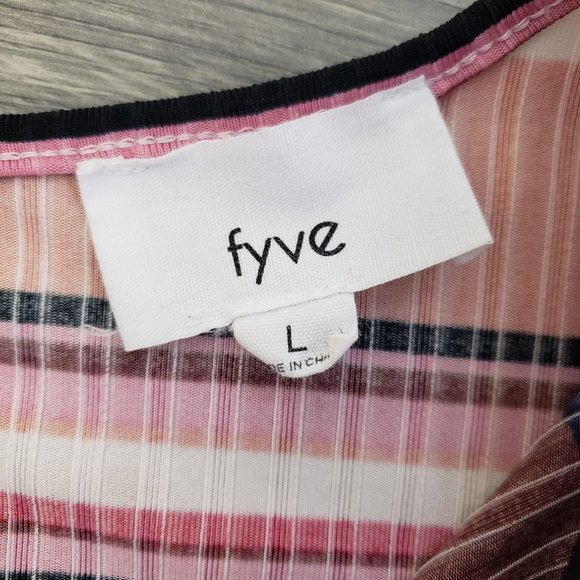 FYVE Scooped Neck Striped Sleeveless Tank Top Multicolor Size Large - Picture 8 of 10